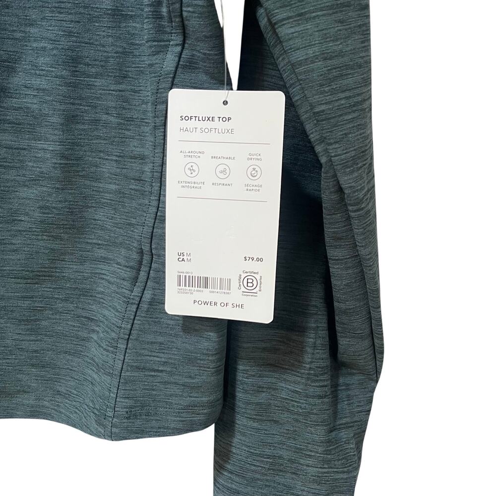 NWT ATHLETA | SoftLuxe Top Long Sleeve Green Medium - Picture 6 of 10
